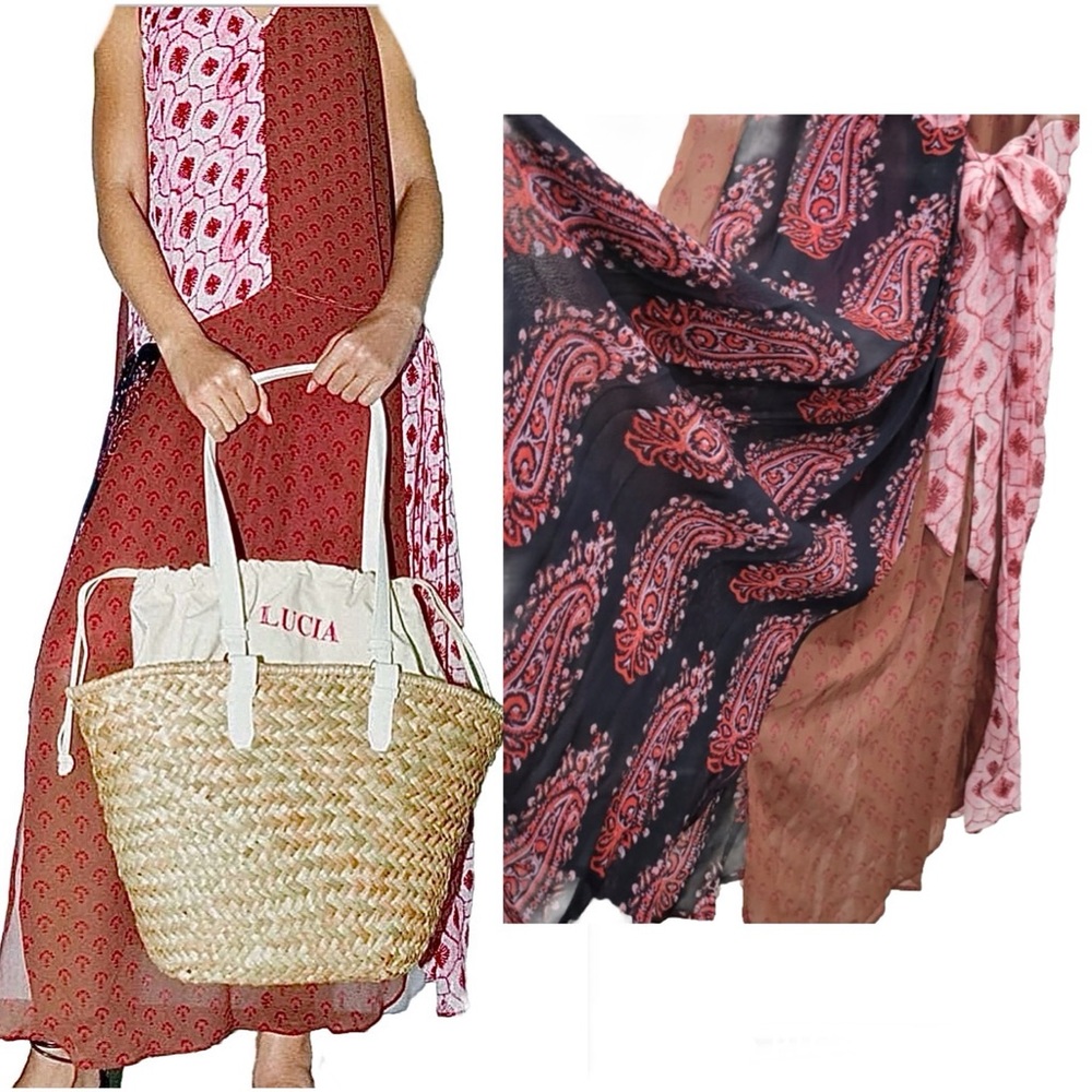 Zara Translucent Mixed Print Midi Dress with Slip (M) - Picture 2 of 12